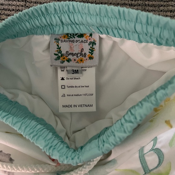 “B” Monogrammed Baby Boy Bathing Suit - Picture 3 of 3